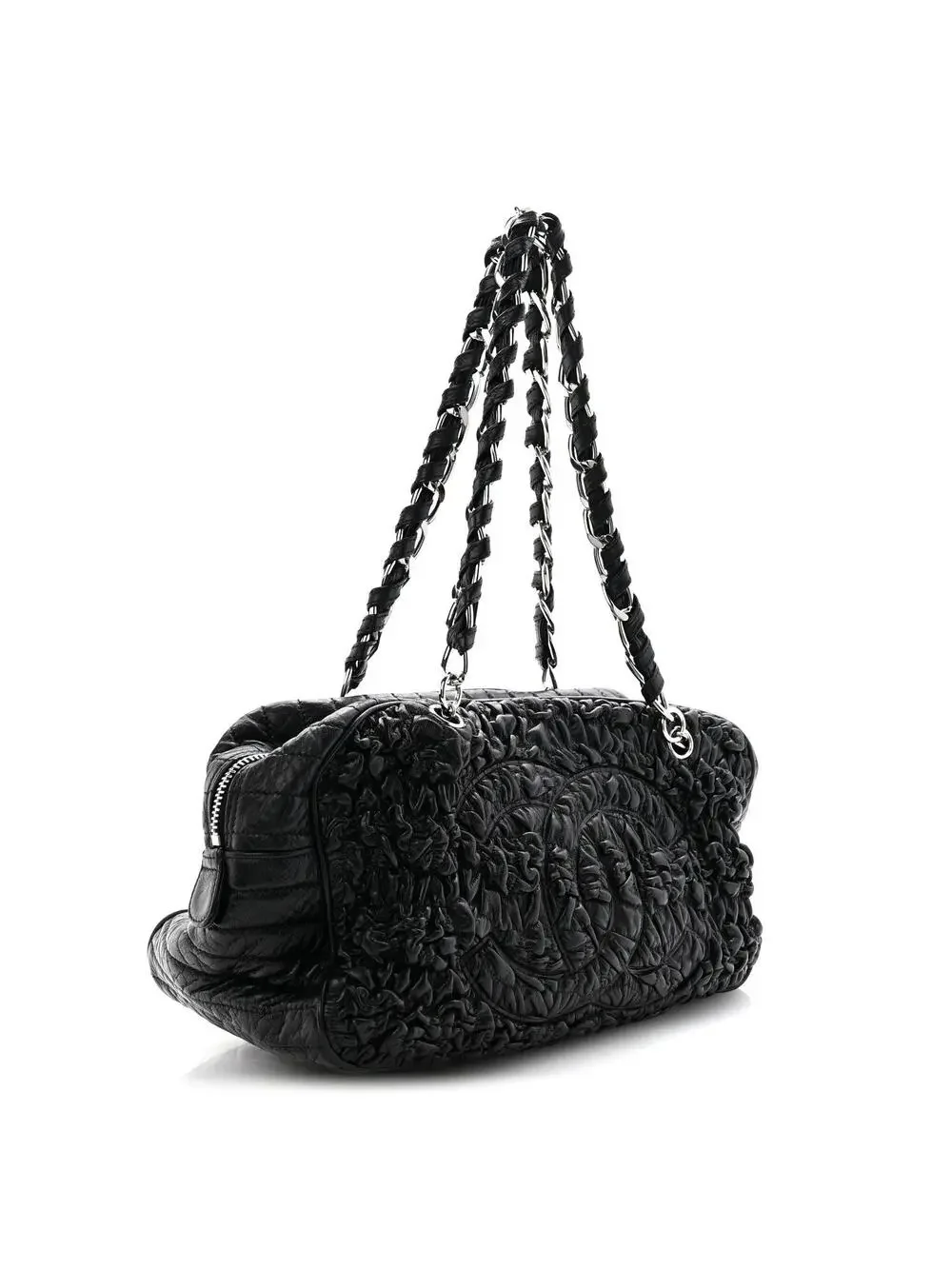Chanel Lambskin Astrakhan Bowler Black #307057C13B